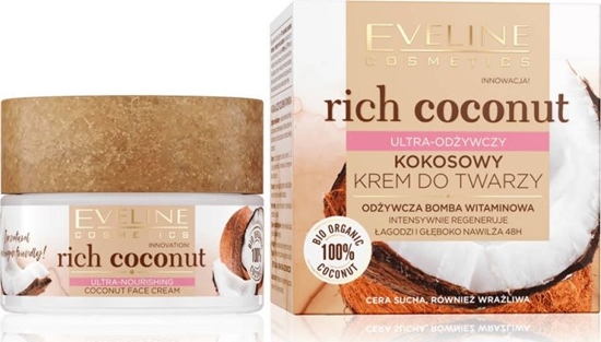 Изображение Eveline Rich Coconut kokosowy krem do twarzy ultra-odywczy 50ml