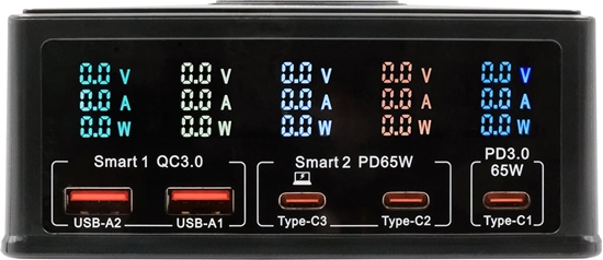 Изображение Exsys EX-1106 Multiport High Power Charger mit QI 15W und USB-C PD mit max. 160W
