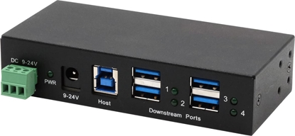 Attēls no Exsys EX-11244HMS 4 Port USB 3.2 Gen 1 HUB Din-Rail Kit und Wand VIA VL813 Chipset