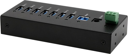 Attēls no Exsys EX-11247HMS 7 Port USB 3.2 Gen 1 HUB Din-Rail Kit und Wand VIA VL813 Chipset
