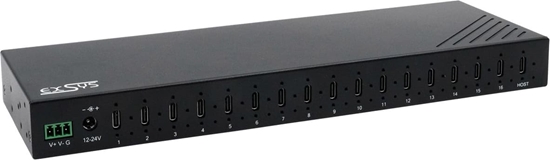 Picture of Exsys EX-12276HMS 16-Port USB 3.2 Gen 2 Metall HUB, mit 16x C-Anschlüsse