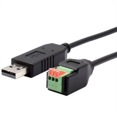 Attēls no EXSYS EX-13009 Kabel USB do 1x szeregowy RS-458 z listw zaciskow z przyciskiem