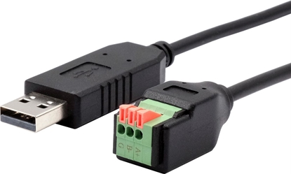 Attēls no Exsys EX-13009 USB zu 1x Seriell RS-458 Kabel mit Terminal Block mit Drucktaster