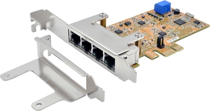 Attēls no Exsys EX-6084 PCIe 4 Port Quad Ethernet 1Gigabit Karte