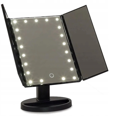Picture of Extralink | Schminkspiegel| mit Vergroesserung schwarz faltbar beleuchtet