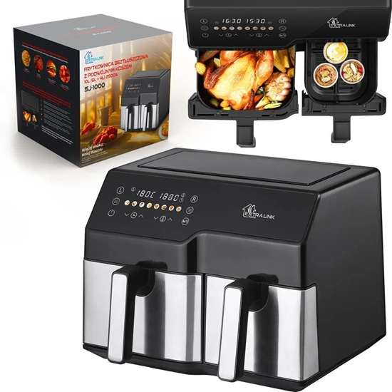 Picture of Extralink Home Air Fryer SJ-1000 10L EU | Frytkownica | (6L+4L)  2500W