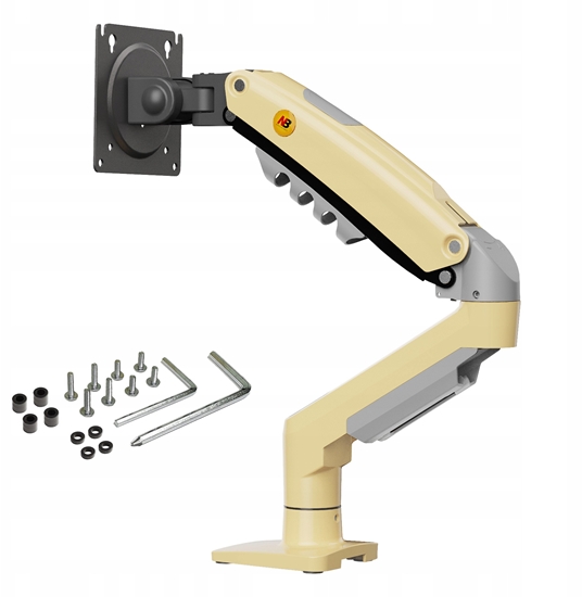 Изображение F80-XD Lava Yellow Solidny Ergonomiczny Uchwyt do Monitora 17'-30' Regulacja 3D VESA PIVOT