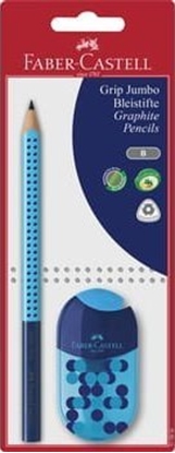 Picture of Faber Zestaw: oówek grip jumbo 2001, podwójna temperówka, mix kolorów blister, faber-castell  [0|0]