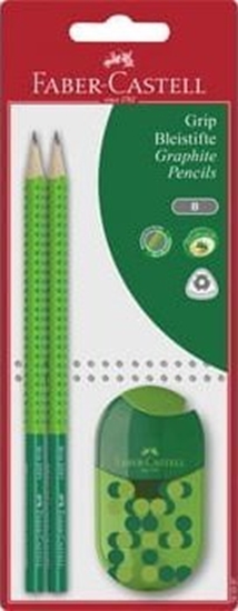 Picture of Faber Zestaw: oówki grip 2001 x2, podwójna temperówka, mix kolorów blister, faber-castell  [0|0]