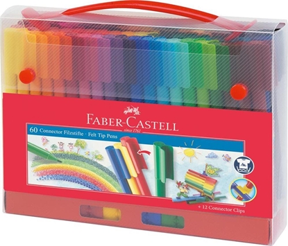 Attēls no Faber-Castell FLAMASTRY CONNECTOR FABER-CASTELL 60 SZTUKI W WALIZCE