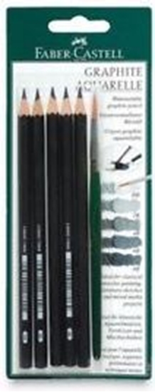Изображение Faber-Castell Oówek Akwarelowy 5 Szt. HB,2B,4B,6B,8B + Pdzelek Blister (117897 FC)