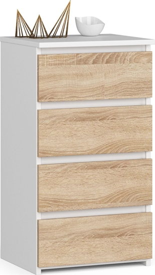 Изображение Fabryka Mebli Akord Komoda CL4 40 cm 4 szuflady - biaa-db sonoma