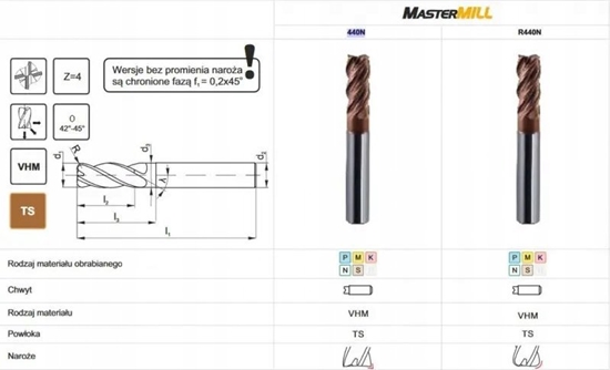 Изображение Fanar FREZ TRZPIENIOWY WEGLIK FI 12,0 26/ 83 Z4 HA12 VHM TS 440N MASTERMILL R440N