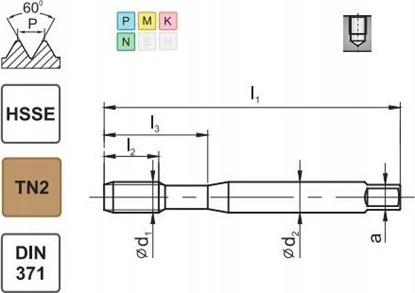 Picture of Fanar GWINTOWNIK M 7 DIN-371C R40 (6H) HSSE TN 800X