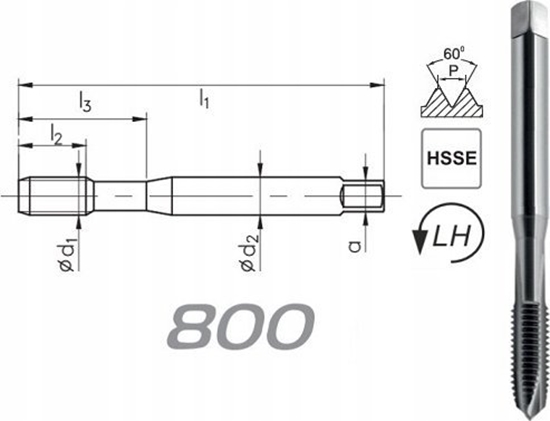 Изображение Fanar GWINTOWNIK M 8 DIN-371B LH (6H) HSSE 800