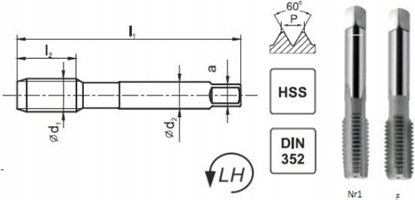 Изображение Fanar GWINTOWNIK M18x1,5 NGMM/2 DIN-2181 LH (6H) HSS