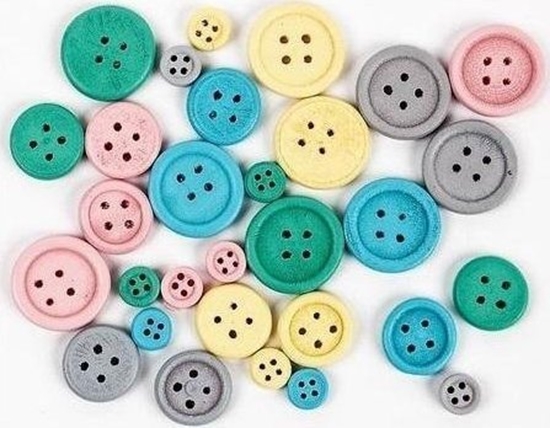 Picture of FANDY Guziki drewnianie 01 - Pastelowe