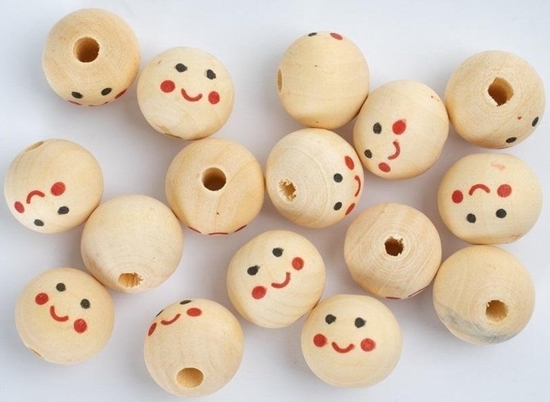 Picture of FANDY Koraliki drewniane 20 mm  - Twarze (6szt)