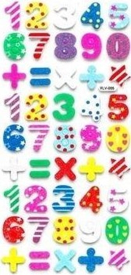 Изображение FANDY Naklejki piankowe brokatowe Cyfry 45szt