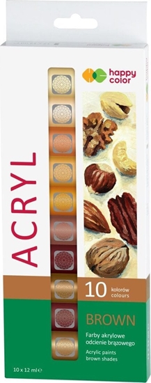 Picture of Farba akrylowa zestaw 10 kolorów x 12 ml odcienie brzowego