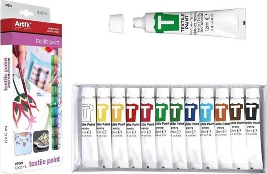 Picture of Farba do tekstyliów 12 tubek