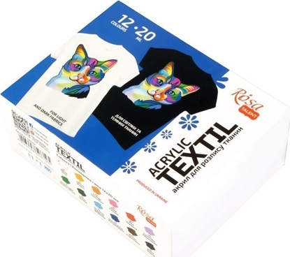 Изображение Farby do tkanin 20ml 12 kolorów