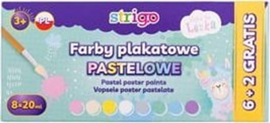 Picture of Farby plakatowe 8 kolorów, pastelowe Lenka Strigo