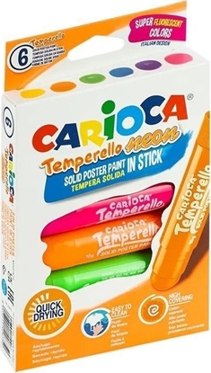 Picture of Farby w sztyfcie temperello neon 6kol CARIOCA