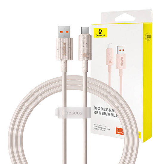 Picture of Kabel USB Baseus Habitat Series Fast Charging Cable USB to Type-C 100W 1m Wheat Pink