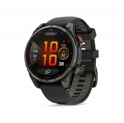 Picture of fenix 8 Pro - 47 mm  AMOLED  Sapphire  Carbon grey DLC titanium with Black/pebble grey silicone band 753759350918