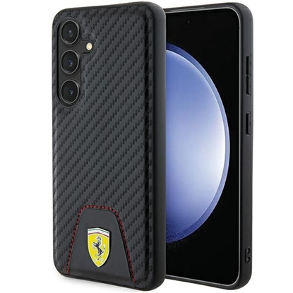 Attēls no Ferrari Ferrari Carbon Stitched Bottom case for Samsung Galaxy S24 - black