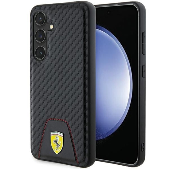 Picture of Ferrari Ferrari Carbon Stitched Bottom case for Samsung Galaxy S24 - black