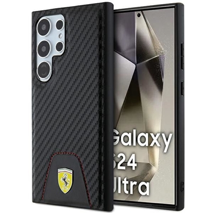 Attēls no Ferrari Ferrari Carbon Stitched Bottom case for Samsung Galaxy S24 Ultra - black