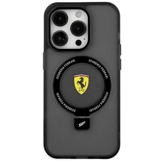 Picture of Ferrari Ferrari FEHMP15SUSCAK iPhone 15 6.1" black/black hardcase Ring Stand 2023 Collection MagSafe