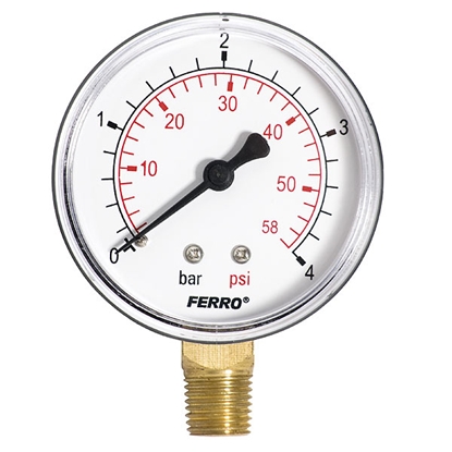Attēls no Ferro Manometr 63mm przycze 1/4 boczne M6304R