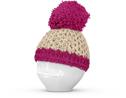 Picture of FIFTYEIGHT Eierbecher Mützchen elfenbein/fuchsia