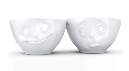 Attēls no FIFTYEIGHT Schälchen-Set 200ml - Glücklich & Och bitte weiß