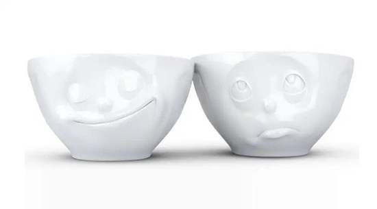 Picture of FIFTYEIGHT Schälchen-Set 200ml - Glücklich & Och bitte weiß