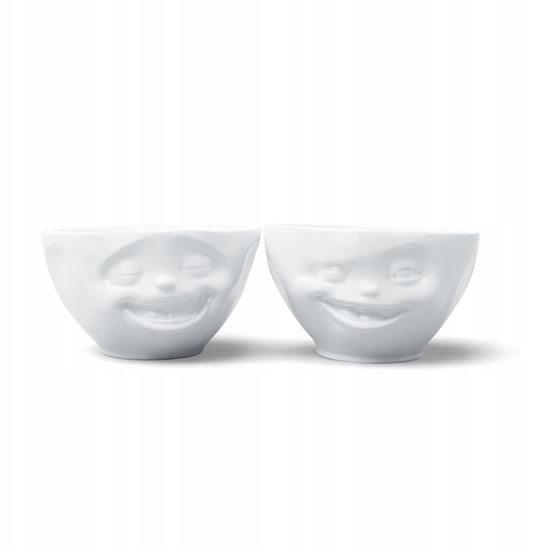 Изображение FIFTYEIGHT Schälchen-Set 200ml - Lachend & Zwinkernd weiß