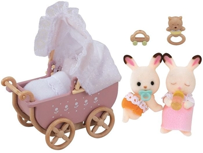 Picture of Figurka Epoch Sylvanian Families - Zestaw z bliniakami królików z czekoladowymi uszkami + wózek dziecicy (5018)