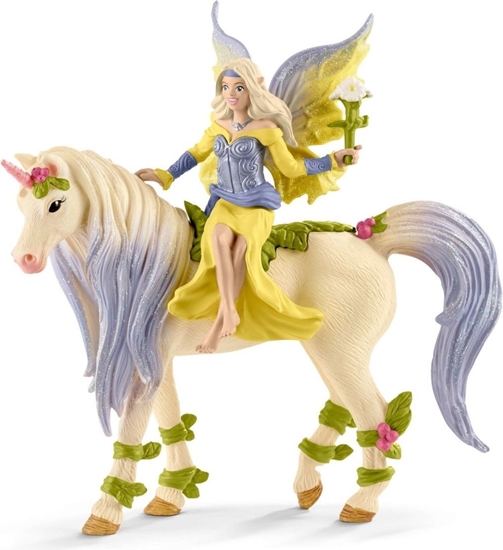 Изображение Figurka Schleich Figurka - Wróka Sera z kwiecistym jednorocem (70565)