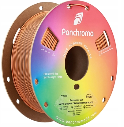 Attēls no Filament Polymaker Panchroma PLA Dual Shadow Orange 1,75mm 1kg - Orange-Black}