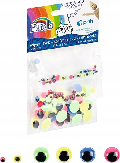 Изображение Fiorello Oczka samoprzylepne kolorowe 80szt. FIORELLO