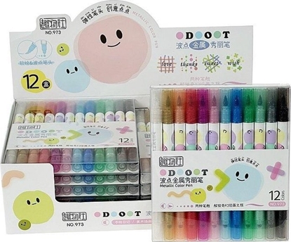 Picture of Flamastry dwustronne 12 kolorów metaliczne