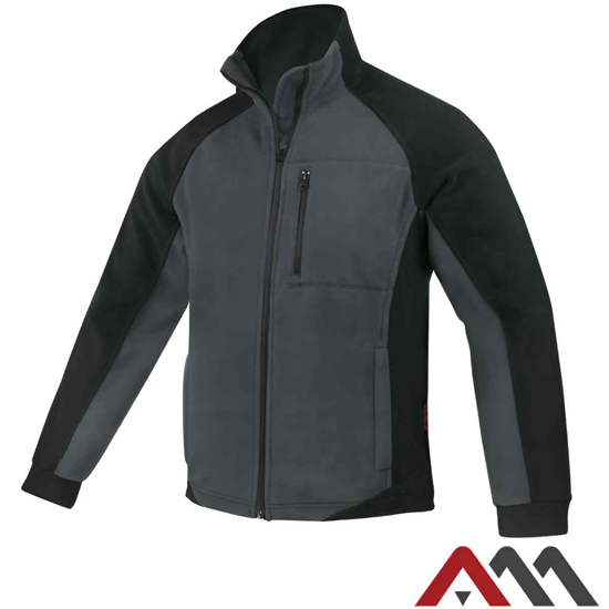 Изображение Flīsa jaka ar ravejsl. pelēka-meln. XXL