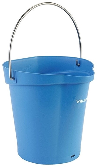 Picture of Food bucket, Vikan, 6 l, blue, PP/stainless steel, with pouring spout