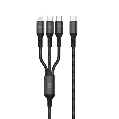 Picture of Forever 3in1 cable USB-C - Lightning + 2x USB-C 1,