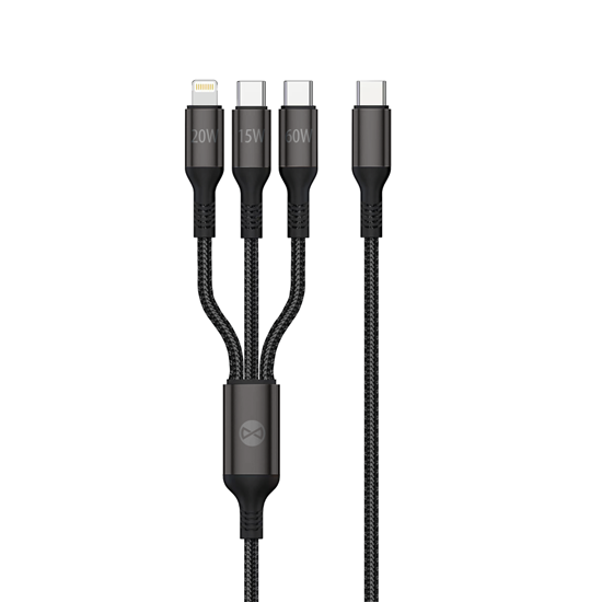 Picture of Forever 3in1 cable USB-C - Lightning + 2x USB-C 1,