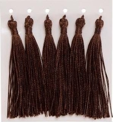 Picture of Frdzelki chwosty ozdobne brzowe 8cm 6szt