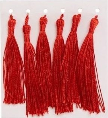 Picture of Frdzelki chwosty ozdobne czerwone 8cm 6szt